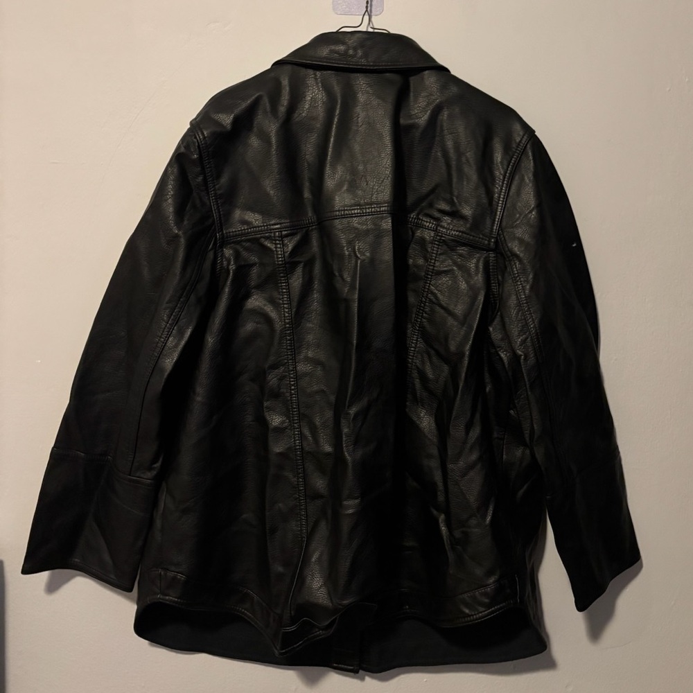 H&M Black Leather Button-Front Jacket - Picture 2 of 4